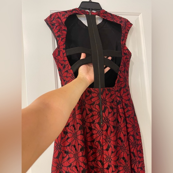 ABS Allen Schwartz Red mini dress with open back. Worn twice. Great quality! - Picture 3 of 6